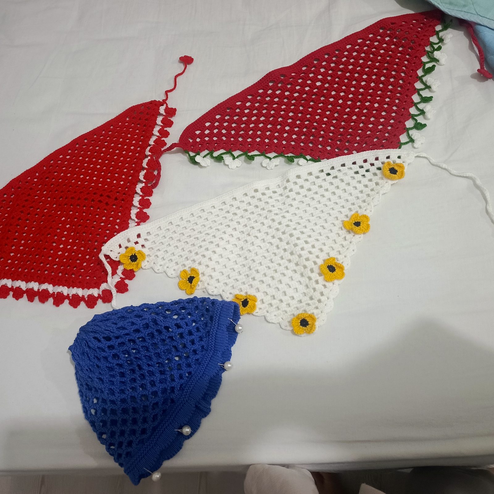 Papatya Nakışlı Bandana